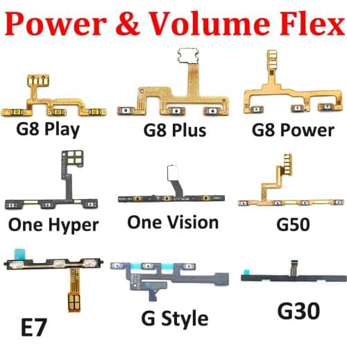 5Pcs，Repair Side Power Volume ON/OFF Key Flex For Moto One Hyper Vision Action Fusion Plus G50 E7 G Style G30 G8Play Power Lite