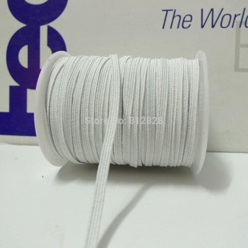 50 Meters 1/8" 3mm #1 White Skinny Elastic Bands