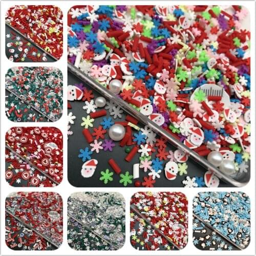 60g Christmas Polymerclay,Soft Clay Sprinkles With Pearl For Kids Diy/Craft Make/Nail Art/Scrapbook Decoration/Craft Filler
