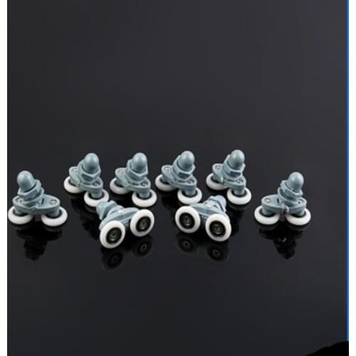 8PCS Twin Shower Door Rollers/Runners 19/23/25/27mm Wheels Diameter Bathroom Door Runners Sliders Wheels Double wheel