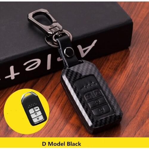 Carbon Fiber Car Key Case Chain holder For Honda Civic 2017 Accord Fit CRV CR-V XRV Crosstour HRV JAZZ key cover