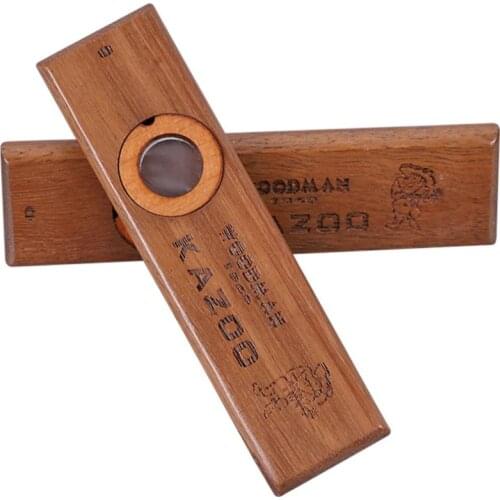 Wind Instrument Wooden Kazoo Musical Instrument Ukulele Guitar Partner Wood Harmonica with Metal Box for Adult Kids Kazoo
