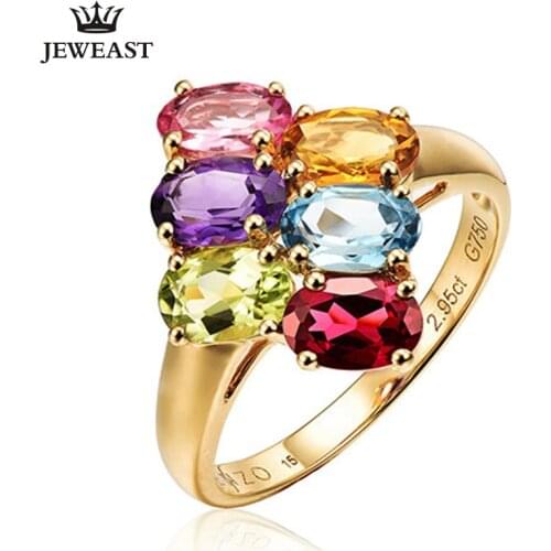 ENZO Various natural gemstones such as olivine 18K Pure Gold 2020 New Hot SellingTop Ring Shape Ring For Woman GenuineJewelry