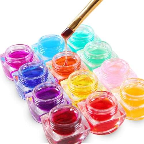 Pure Glaze UV Nail Gel 12colors/set Glass Gel Nail Polish Nail Extension Gels Builder 8ml manicure tool