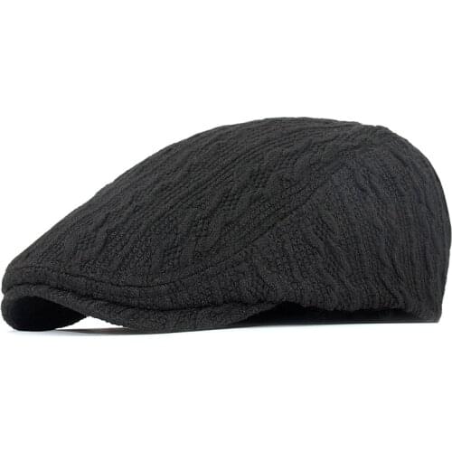 Beret Caps Fashion Knit Newsboy Cap Winter Warm Flat Hats Women Men Ivy Cap Solid Color Duckbill Hats Vintage Gatsby Beret Hat