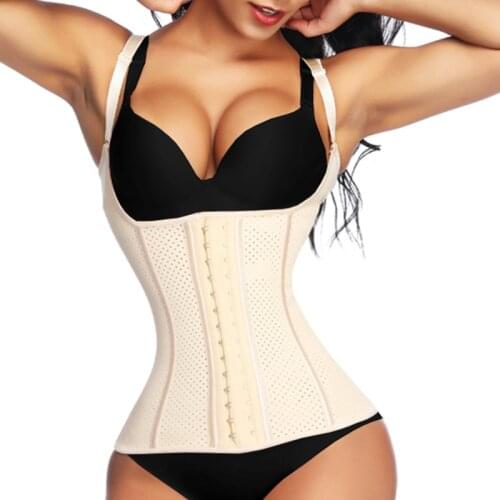 Twinso Breathable 100% Latex Vest Waist Trainer Cincher Corset Slimming Body Shaper Shapewear Strap Women Sports Top 4XL 5XL 6XL