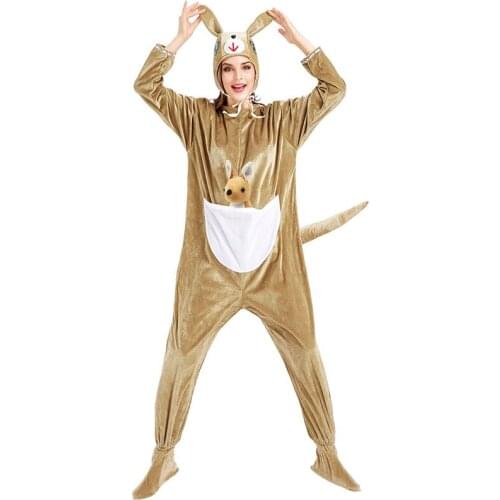 Halloween Costumes New Home Clothes One-piece Kangaroo Animal Flannel Pajamas Prairie Animal Stage