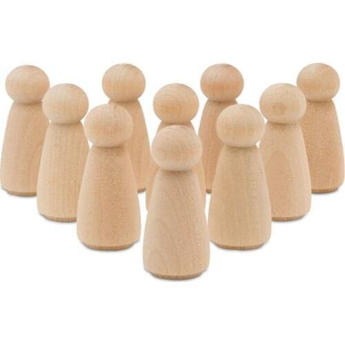 25Pcs Unfinished Wood Peg Doll ,Wooden Handicraft Ornaments Family Handmade DIY Toy Puppet
