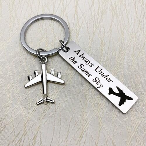 Metal Charms Key Chain Man Always Under The Same Sky Keychain Bags Lovers Silver Color Keyring Stainless Steel Pendant Llaveros