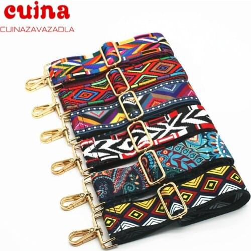 Fashion Nylon Bags Strap Belt Adjustable Shoulder Hanger Handbag Straps Multicolor Accessories Women Chain Bag Rainbow Decorativ