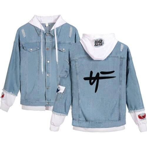 Fashion Print NF Men Hoodies Denim Jacket Men/Women Autumn/Winter Nate Feuerstein Boys/Girls Casual Jacket Hot Sale Teen Tops