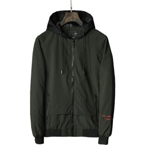 Mens new hooded trend loose large pocket windbreaker jacket spring autumn casual comfortable jacket coat