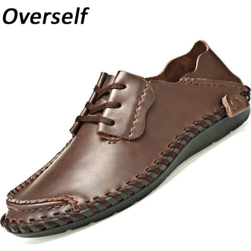 2018 Genuine Leather Men Shoes Plus Big Size High Quality Soft Moccasins Loafers Casual Leisure Men Flats Comfy Driving Shoes