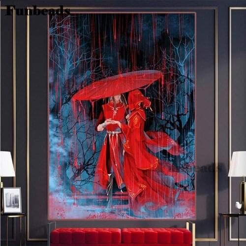 5D DIY Diamond Painting kit Anime Character,Tian Guan Ci Fu home art cross stitch full round diamond embroidery mosaic FF4138