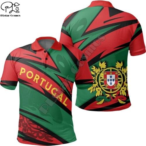 PLstar Cosmos Newest Fashion Portugal Symbol 3D Print Summer Men‘s Polo Shirts Flag Short-Sleeve Casual Wear Brand T-Shirt P2