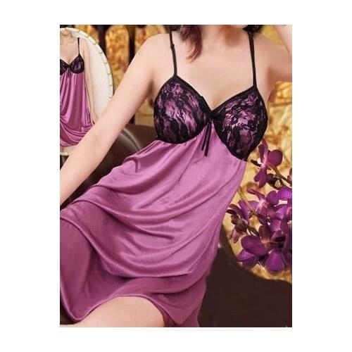 Sexy lingerie Underwear mini dress purple Babydoll Sleepwear 1147D free shipping