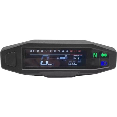Portable Motorcycle LCD Speedometer Color Screen Digital Odometer 199KM/H 1200RPM Meter With Sensor