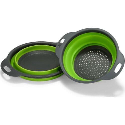 Silicone Kitchen Strainer Food-Grade Fruit Vegetable Wash Collapsible Colander Folding Strainer Fold Drain Basket