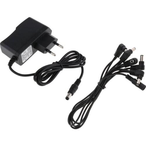 9V1A AC/DC Guitar Effector Power Replacement Adapter EU Plug 1 to 5 Way Splitter Cable for Electric Guitar Accessries