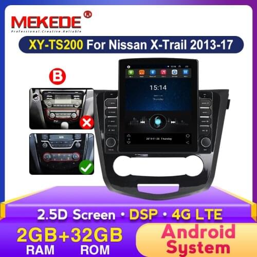 Tesla screen android 2din Car Radio Multimedia Player For Nissan X-Trail X Trail 3 T32 Qashqai 1 J10 2013-2017 Navigation GPS BT