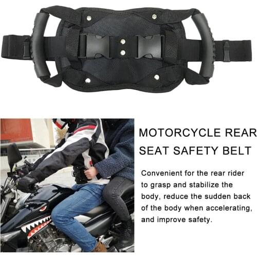 Universal Motorcycle Safety Belt Motocross ATV Rear Seat Passenger Grab Armrest Handle Non-slip Strap Protection Oxford Cloth