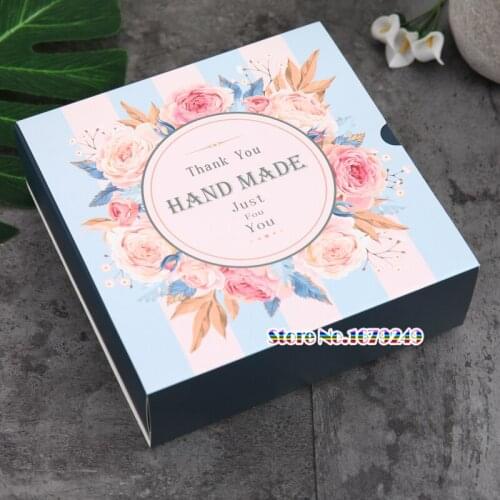 Blue Color Vintage Wedding Candy Box Gift Bag Kraft Paper biscuit Macaroon Box Chocolate Boxes Cookies Bag 50pcs/lot