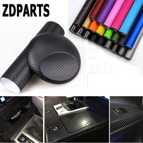 ZDPARTS 3D 30*127CM Car Styling Carbon Fiber Stickers 10Colors For Bmw E46 E39 E60 E90 E36 F30 F10 X5 E53 E34 E30 Lada Seat Leon