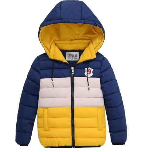 4 5 6 7 8 Years Winter Boys Jacket Handsome Hooded Fashion Christmas Windproof Girls Coat Zipper Casual Outerwear Kids Clothes