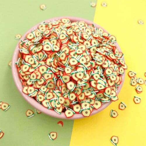 100g/lot Polymer Peach Slices Hot Clay Sprinkles for Crafts Making DIY Slime Filling Material Nail Arts Decoration 5mm