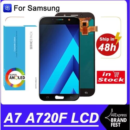 100% Original AMOLED 5.7'' Display For Samsung Galaxy A7 2017 A720F A720M Full LCD Touch Screen Digitizer Assembly Repair Parts