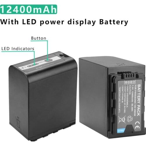 12400mAh VW-VBD98 AG-VBR118 Battery LED Power Indicators For Panasonic AJ-PX280 PX285MC AG-HPX265MC PX270 PX298 FC100