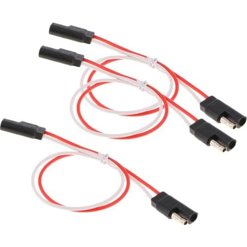 3 Pieces Polarized 10 Gauge 13" 2 Pin SAE Wire Plug Connector Waterproof 12V
