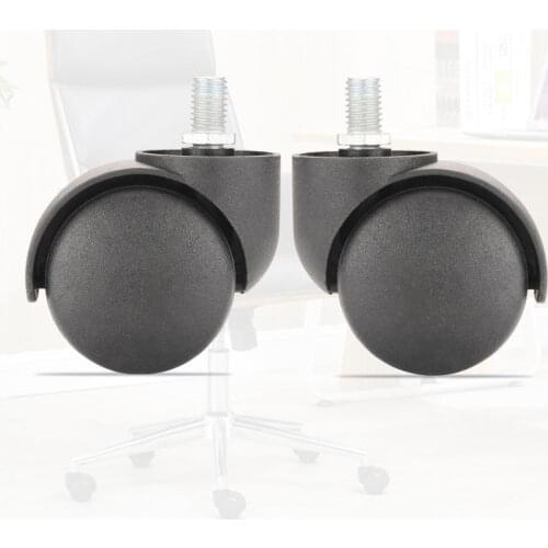 4pcs M10 Universal Circlip Office Chair Wheel Boss Swivel Chair Caster Pulley Computer Chair Roller Furniture Rubber Trolley