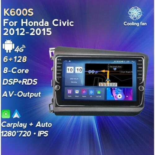 Android 11 Car Carplay Android Auto 8Core Car Radio GPS Navigator For Honda Civic 2012-2015 Car RDS DSP IPS