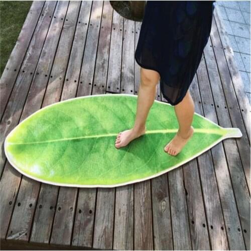 Free Shipping Cute Leaf Carpet Kids Playing Rug Bathmat Kitchen Livingroom Dog Cat Bed Anti Slip Blanket Water Absorption Pad