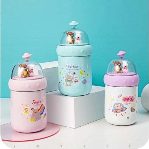 Lolita Style Cartoon Water Bottle Creativity Child garrafa termica Cute garrafa de agua 304 Stainless Steel copo termico термос