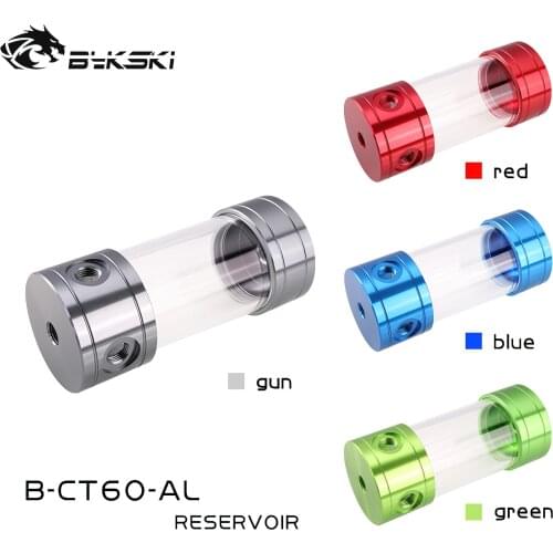 Bykski B-CT60-ABU 60mm Acrylic Transparent Reservoir Tank 100/150/200/260mm Metal Cap