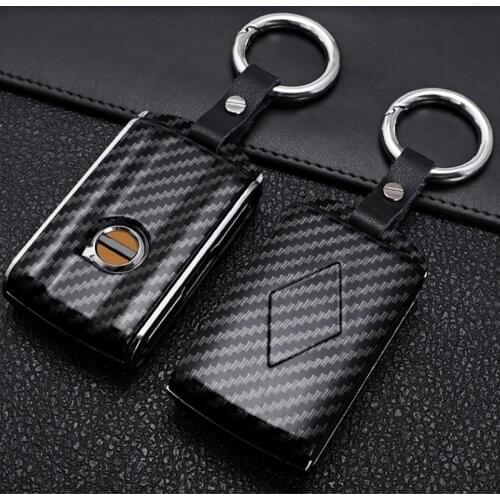 Carbon Fiber Texture Car Key Case Cover High Quality Keychain Car Key Accessories for 2020 Volvo Xc40 Xc60 Xc90 V60 S60 S90