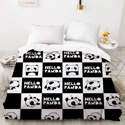Cartoon Childrens Duvet cover Quilt/Blanket/Comfortable Case Bedding for kids baby girls 140x200 150x200 for Home Panda black