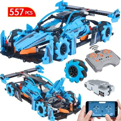 City Electric Technical MOC RC Stunt Drift Racing Car Building Blocks Creator APP Remote Control Vehicle Bricks Toy For Kids