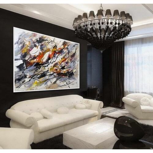 Modern Contemporary Abstract Painting Large Wall Art Palette Knife Thick Colorful Oil Painting On Canvas Home Decor