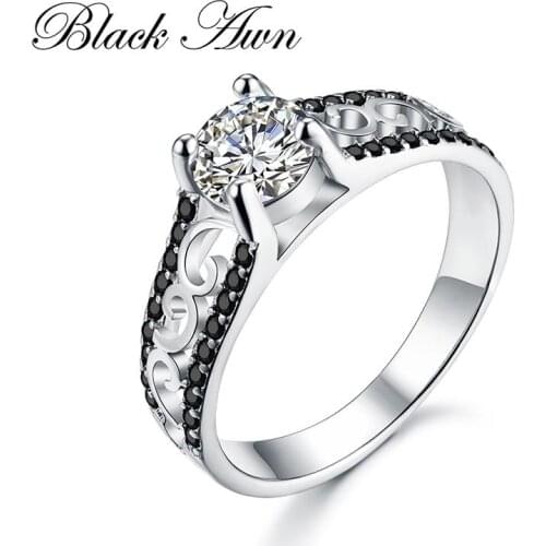 Classic 925 Sterling Silver Fine Jewelry Trendy Bague Femme Engagement for Women Fashion Wedding Rings Bijoux Anillos Mujer C065