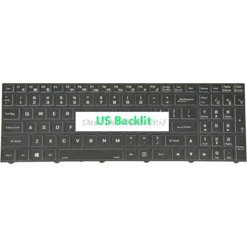 Backlit QWERTY Keyboard For CLEVO NH50AC NH55ACQ NH57AC NH58AC NH50AF1 NH55AFW NH57AF1 NH58AF1 English Black Frame