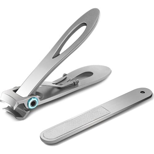 Nail clippers Trimmer Stainless Steel Nail tools manicure Thick Nails cutter scissors with glass nail file