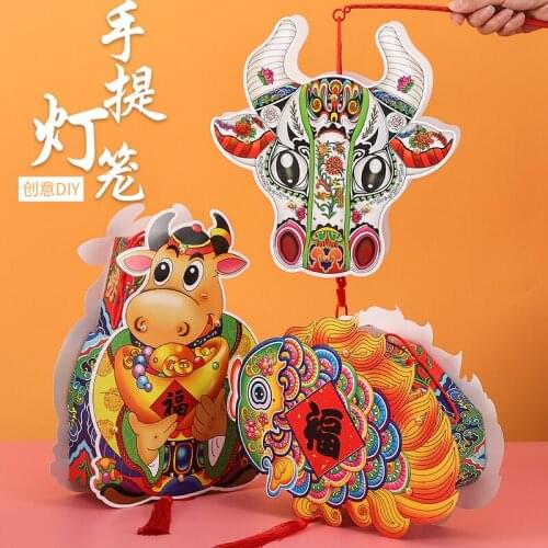 Small lantern ornaments for the new year and spring festival childrens cartoon hand-made red lanterns handmade