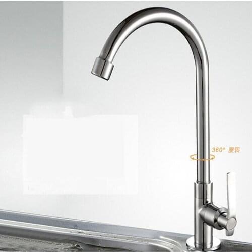 Spray Brushed Nickel Stream Handle Kitchen Faucets Silver Single Pull Out Practical Kitchen Tap Single Hole