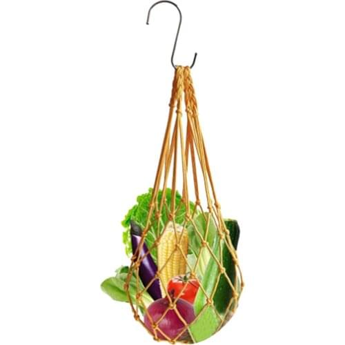 Hanging Reusable Grocery Bags For Fruit Vegetable Bag Mesh String Organizer Handbag Short Handle Net Bags Tote With Hook
