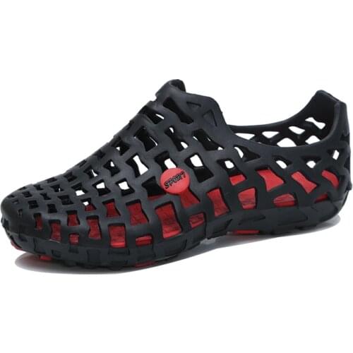 Fashion Unisex Summer Sandals Comfortable Hole Hollow Lovers Sandals Breathable Men Shoes Anti-skid Beach Flats Casual Shoes