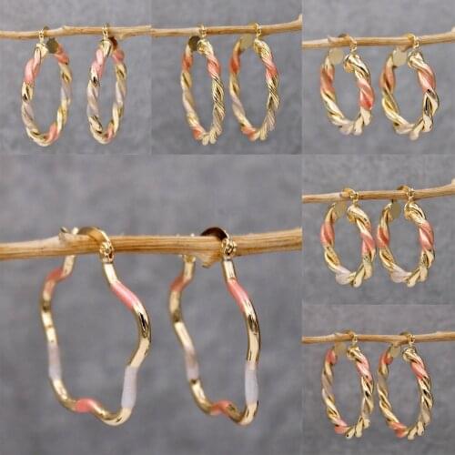 Fashion Hip hop Rock hoop Earrings for Womens earring Gold Filled round Gold Earring Circle hoop Earrings Wedding Jewelry Gift