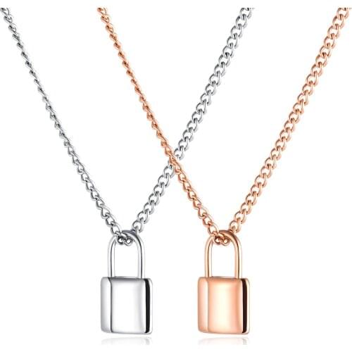 Fashion Geometric Key Pendant Woman Men Necklace Stainless Steel for Anniversary Wedding Jewelry Love Promise Couple Necklaces